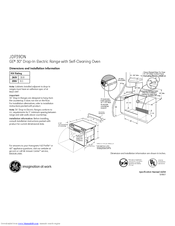 GE JDP39DNWW Dimensions And Installation Information