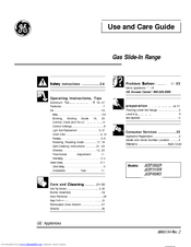 GE JGSP30GER Use And Care Manual