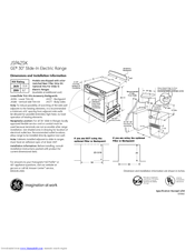 GE JSP42SKSS Dimensions And Installation Information