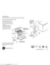 GE P2B912DEMBB Dimensions And Installation Information