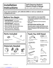 GE Profile PD968DP Installation Instructions Manual