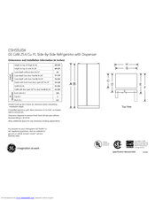 GE Cafe CSHS5UGXSS Dimensions And Installation Information