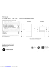 GE Profile PDCS1NCZRSS Dimensions And Installation Information