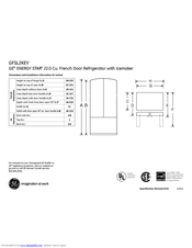 GE GFSL2KEYLS - 22.2 cu. Ft. Refrigerator Dimensions And Installation Information