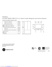 GE PFSF2MJY - Profile: 22.2 cu. Ft. Refrigerator Dimensions And Installation Information
