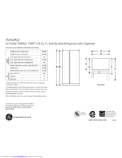 GE Profile PSHS6MGZSS Dimensions And Installation Information