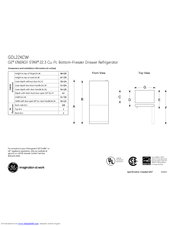 GE GDL22KCWSS Dimensions And Installation Information