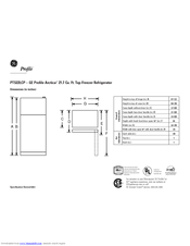 GE Profile Arctica PTS22LCPWW Dimension Manual