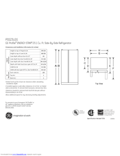 GE Profile PSS23LGS Dimensions And Installation Information