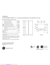 GE Profile PSS26NHSBB Dimensions And Installation Information