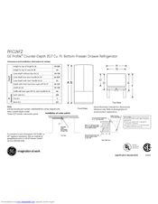 GE Profile PFIC1NFZBV Dimensions And Installation Information