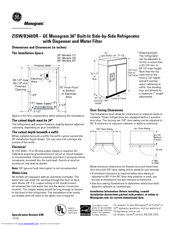 GE Monogram ZISW360DR Installation Information