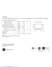GE PFCF1PJYBB - Profile 20.8 cu. Ft. Refrigerator Dimensions And Installation Information
