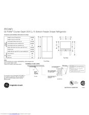 GE Profile PFIC1NFY Dimensions And Installation Information