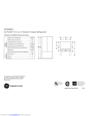 GE Profile PFSS5NFXSS Dimensions And Installation Information