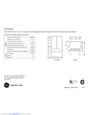 GE Profile PGSS5NFXSS Dimensions And Installation Information