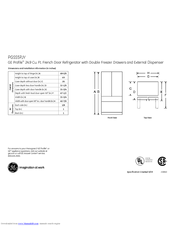 GE PGSS5PJY - Profile 24.9 cu. Ft. Bottom-Freezer Refrigerator Dimensions And Installation Information