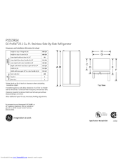 GE PSSS3RGX - Profile: 23.1 cu. Ft. Refrigerator Datasheet