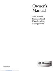 GE Monogram ZFSB26DRSS Owner's Manual