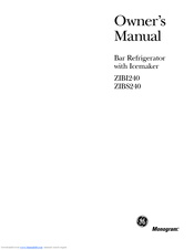 GE Monogram ZIBI240 Owner's Manual