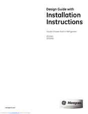 GE monogram ZIDI240 Installation Instructions Manual