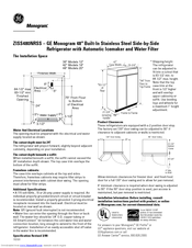 GE Monogram ZISS480NRSS Dimension Manual
