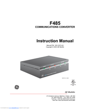 GE Multilin F485 Instruction Manual