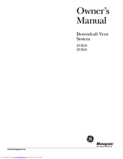 Ge Monogram ZVB30 Owner's Manual