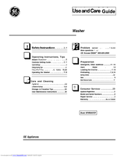 GE WWA6600R Use And Care Manual