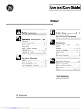 GE WWA8620R Use And Care Manual