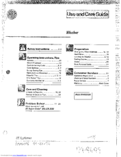 GE WWA8810M Use And Care Manual