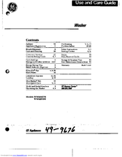 GE WWA8827M Use And Care Manual