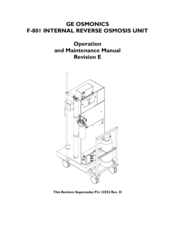 GE Osmonics F-801 Operation And Maintenance Manual