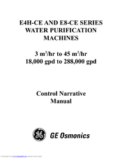 GE Osmonics E8-CE Series Control Narrative Manual