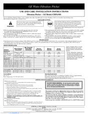 GE GXPL03H Use And Care And Installation Instructions