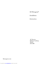 GE Monogram ZEU30R Installation Instructions Manual