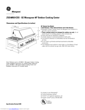 GE Monogram ZGG48L31CSS Dimensions And Specifications