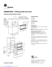 GE Monogram ZEM200BF Dimensions And Specifications