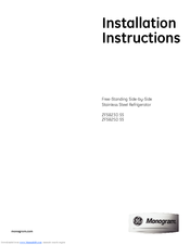 GE Monogram ZFSB23D SS Installation Instructions Manual