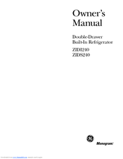 GE monogram ZIDI240 Owner's Manual