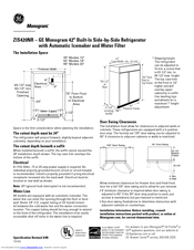GE Monogram ZIS420NR Datasheet