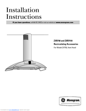 Ge Monogram ZXR7510 Installation Instructions Manual