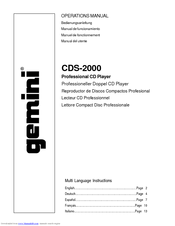 Gemini CDS-2000 Operation Manual
