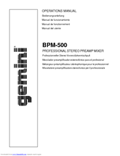 Gemini BPM-500 Operation Manual