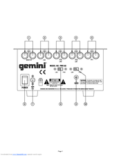 Gemini Mixer Operating Instructions Manual