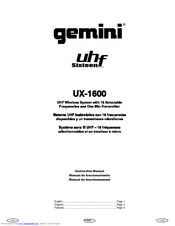 Gemini UHF UX-1600 Instruction Manual