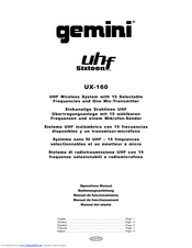 Gemini UHF Sixteen UX-160 Operation Manual