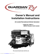 Generac Power Systems Guardian RV 0941-4 Owners And Installation Manual