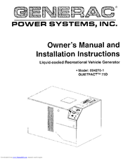 Generac Power Systems 004270-1 Quietpact 75D Owner's Manual
