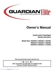 Generac Power Systems Guardian Elite 005040-1 Owner's Manual